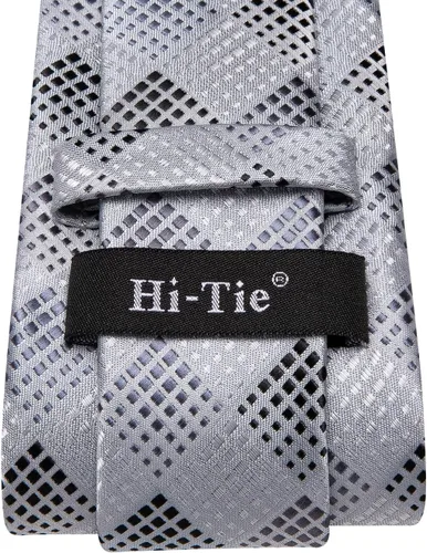 Vista 94 de Hi-Tie Corbatas de seda para hombre, diseño de cachemira a rayas, con bolsillo, gemelos cuadrados, conjunto formal de negocios