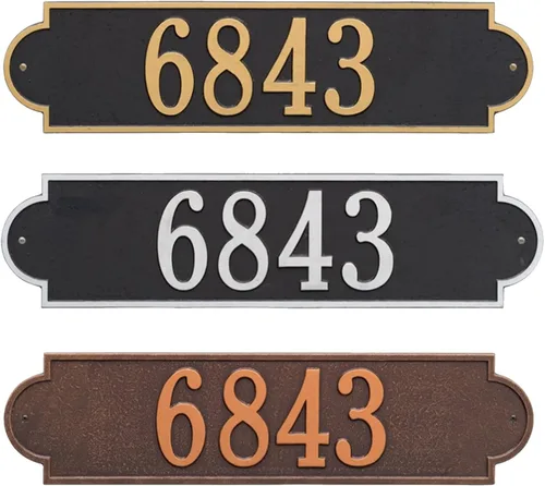 Vista 15 de Placa de dirección de metal personalizada, señales de números para placa de pared de casa, señal de dirección con nombre de calle, números de casa