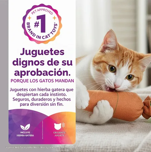 Vista 2 de SmartyKat Kolossal Karrot Crinkle Kicker - Juguete para gatos con hierba gatera, color naranja, Jumbo
