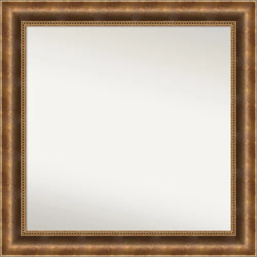 Vista 1096 de Amanti Art Espejo de pared personalizado no biselado (25 x 25 pulgadas), marco de bronce acentuado, varios tamaños personalizados, espejo de baño