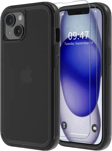 Vista 19 de Diverbox Funda para iPhone 15 [a prueba de golpes] [a prueba de caídas] [protector de pantalla de vidrio templado], funda de protección resistente