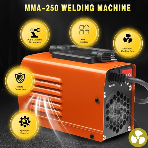 Vista 2 de MMA250 Máquina Soldadora de Electrodo Mini Máquina de Soldadura Doméstica, Máquina de Soldadura con Inversor IGBT, Control Cooperativo, Protección