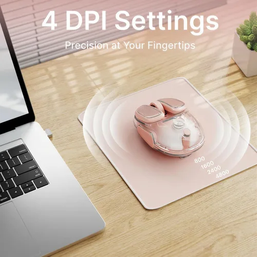 Vista 3 de SEUNKWANG EWEADN Q9 Ratón Inalámbrico Transparente Dual Mode Bluetooth y 2.4G USB con Iluminación RGB, Clics Silenciosos, Compatibilidad