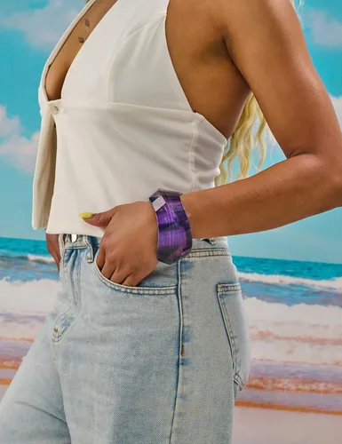 Vista 4 de Pulsera de resina acrílica de moda para mujer, gruesa y transparente, con placa moteada de acetato