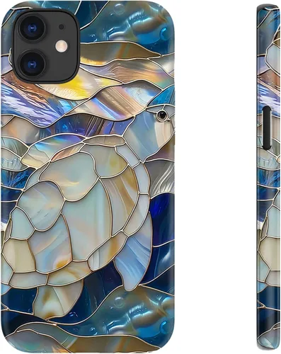 Vista 82 de LUHOURI Funda para iPhone 12 Mini, compatible con carga inalámbrica, doble capa, interior de silicona suave + carcasa exterior dura, bonito diseño
