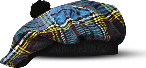Vista 41 de Sombrero escocés Tam o Shanter Gorro escocés Tartan P.V Tartan (poliviscosa) Mezcla de lana con pompón Talla única para todos.