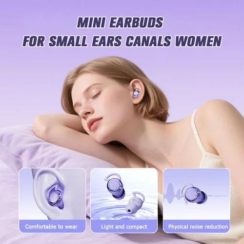 Vista 3 de Yihou Mini auriculares invisibles para dormir, inalámbricos, Bluetooth, cómodos, para dormir de lado, pequeños, pequeños, discretos, ocultos