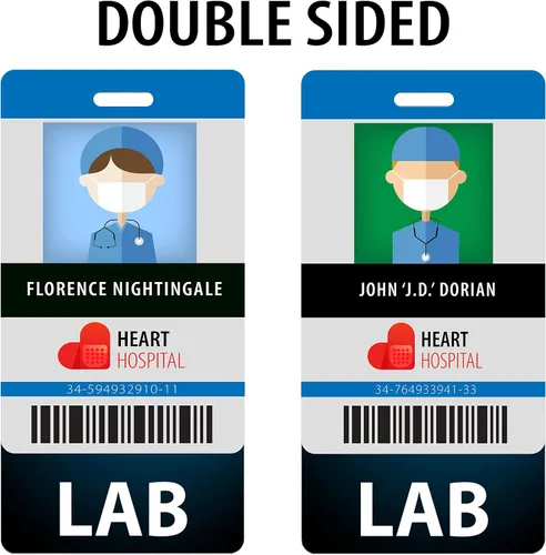 Vista 2 de LAB Badge Buddy - Negro - Temático de química - Tarjeta de identificación vertical - por BadgeZoo
