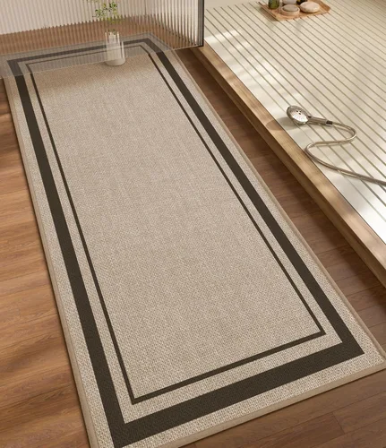 Vista 71 de chakme Juego de 2 alfombras de baño ultrafinas, absorbentes, antideslizantes, lavables a máquina, color beige oscuro, 17 x 24 pulgadas + tapete