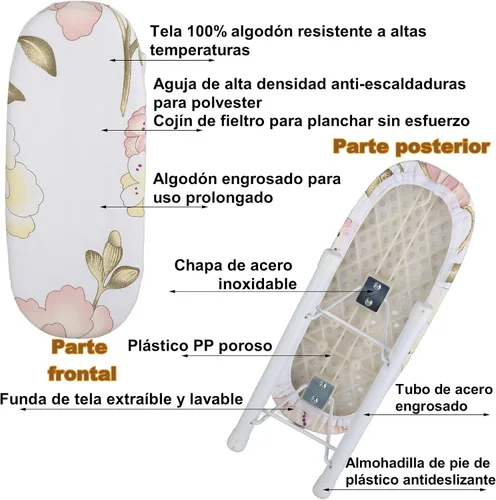 Vista 7 de Tabla de planchar de mesa con patas plegables, mini tabla de planchar plegable que ahorra espacio, manga, puños, cuello, mesa de manejo