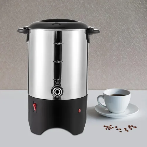 Vista 3 de Urna de café, 5.2L/1.37 galones de temperatura de acero inoxidable ajustable cafetera comercial cafetera de percolado con dispensador de bebidas