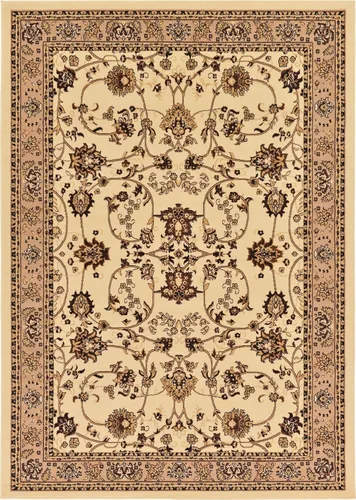 Vista 8 de Unique Loom Kashan Collection - Alfombra tradicional con diseño floral, color negro Marfil/negro