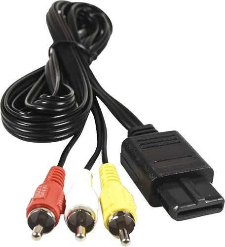 Vista 4 de HQRP Cable AV Multi para Nintendo Super NES/Gamecube - 3 RCA Composite Audio Video Cord, Multi Out Connector