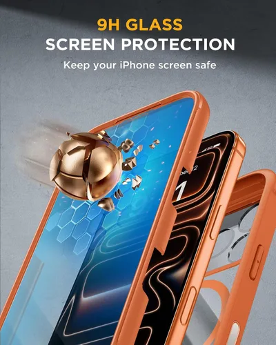 Vista 564 de Miracase Serie de vidrio para iPhone 11 de 6.1 pulgadas, funda protectora de cuerpo completo resistente mejorada con protector de pantalla de vidrio