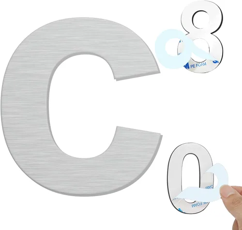 Vista 7 de Números de casa autoadhesivos – Números de puerta de acero inoxidable de 6 pulgadas para exteriores – Número de casa grande y moderno, número