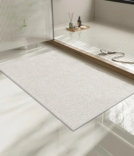 Vista 101 de Chakme Juego de 2 alfombras de baño ultrafinas, absorbentes, antideslizantes, lavables a máquina, color negro, 17 x 24 pulgadas / 17 x 30 pulgadas