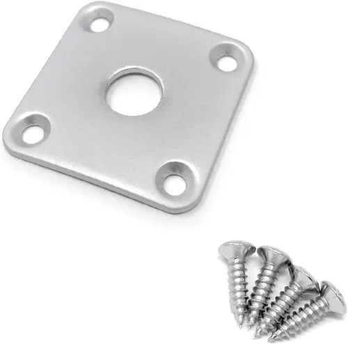 Vista 6 de Placa de metal negro puede usarse con Gibson Les Paul Guitar Square Curvo con Tornillos JPS30-BLK
