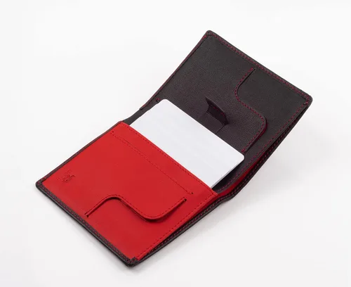 Vista 4 de Mush & Bow Sirius - Cartera para hombre, bloqueo RFID, plegable y delgada, Negro -, Minimalista