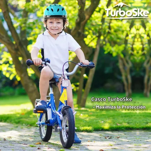 Vista 7 de Casco de bicicleta para niños pequeños, casco multideportivo ajustable para niños y niñas Azul Aqua