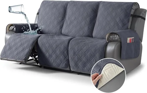 Vista 17 de TAOCOCO Fundas para Sillón de Dos Plazas Reclinable 100% Impermeables, Fundas Divididas para Loveseat Reclinable, Funda Antideslizante para Sofá