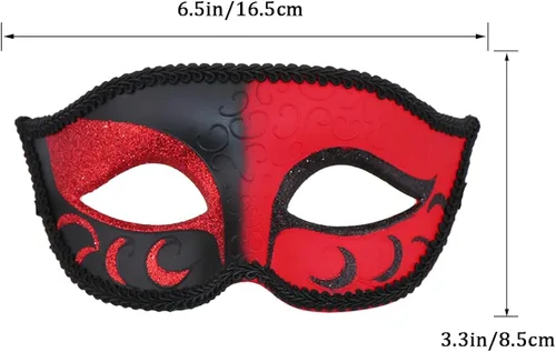 Vista 3 de Cvqlw Máscara veneciana para parejas, máscaras venecianas, máscara de metal para Halloween, fiesta veneciana, para hombres y mujeres, combinación