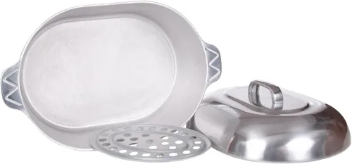 Vista 4 de Asador ovalado de aluminio de 18 pulgadas, McWare by Cajun Classic Cookware