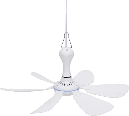 Vista 2 de Solar Powered Ceiling Fan 10W USB Dual Power, 16.5in