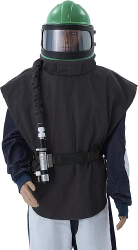 Vista 11 de Casco Sandblaster Seguro con Alimentación de Aire, Casco de Arenado, Protector de Hombro, Capucha de Arenado, Termostato Sandblaster, 5 Piezas