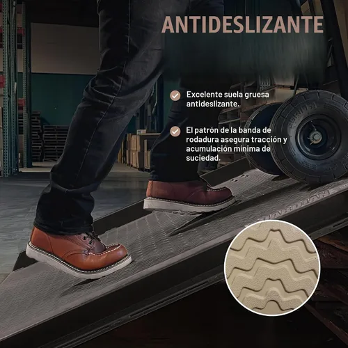 Vista 4 de EVER BOOTS Botas de trabajo con puntera tipo mocasín para hombre de construcción cuña ligera