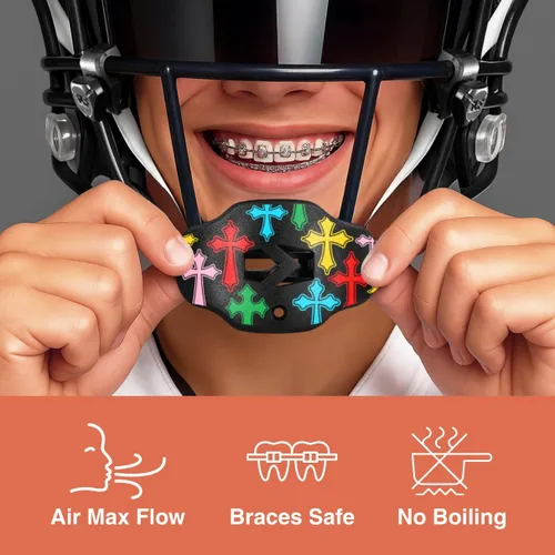 Vista 2 de SLEEFS Protector bucal de fútbol – Protector bucal juvenil con correa – Protector de labios y dientes – Sin hervir – para jóvenes/adultos, máximo