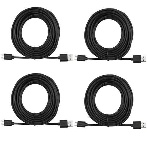 Vista 12 de Smays Cable de alimentación micro USB para Wyze Cam v3, Nest, Arlo Q, Blink, Ring Mini Cam, Yi Dome - Cable de carga de 12 pies Nest, Yi Dome