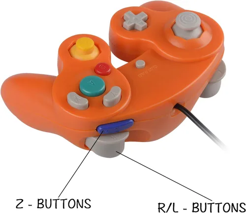 Vista 8 de 2 paquetes de control clásico Gamecube Shock Joypad con cable para Wii NGC Game Cube compatible