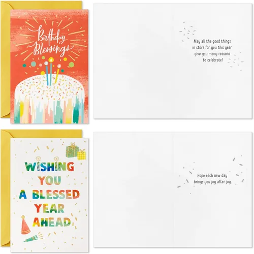 Vista 7 de Hallmark Tarjetas de cumpleaños con sobres, paquete surtido de 12 (Bendiciones)
