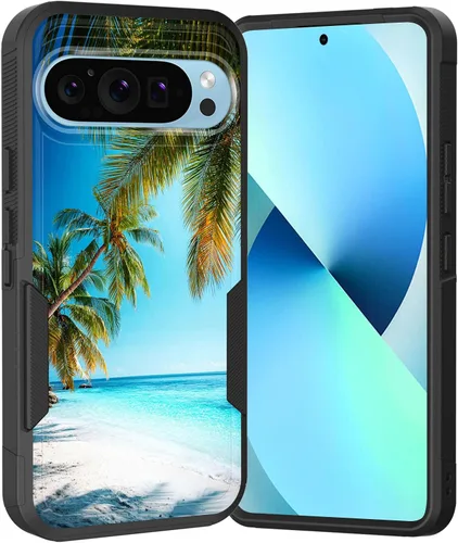 Vista 153 de Funda para Pixel 6A, Híbrida de Doble Capa de Servicio Pesado Resistente a Prueba de Golpes PC Duro + Funda Protectora de Silicona Suave para Google