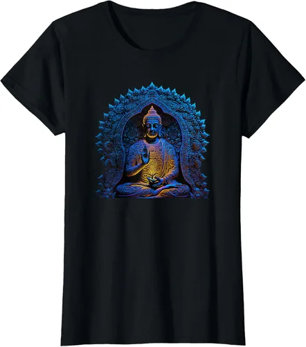 Vista 33 de Estatua de Buda Yoga Budismo Zen Buddhism Meditation T-Shirt Negro