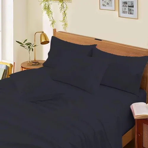 Vista 19 de Sábanas de cama tamaño Queen – 21 pulgadas de profundidad – Juego de 4 sábanas 100% algodón egipcio, rayas plateadas, de lujo, súper suavidad