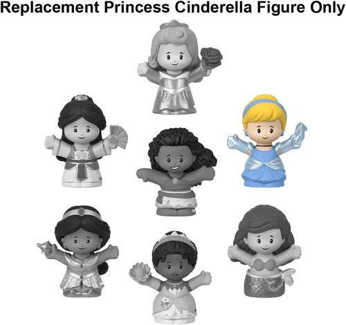 Vista 5 de Mattel Pieza de repuesto para el juego Fisher-Price Little People - HJW75 ~ Figura de repuesto de princesa Cenicienta ~ Ella sostiene una zapatilla
