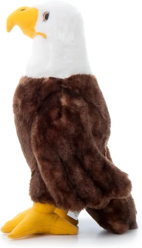 Vista 12 de The Petting Zoo Peluche de águila calva, regalos para niños, animales salvajes del zoológico Onez, juguete de peluche de águila calva de 12 pulgadas