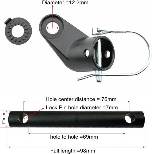 Vista 3 de Acoplador de remolque de bicicleta para empeine y Schwinn, enganche de repuesto en ángulo de codo