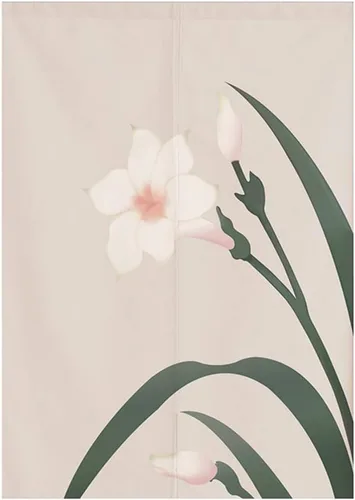 Vista 7 de Tapiz de cortina japonesa Noren para puerta, tradicional chino, pintura de loto chino, cortina de puerta impresa, cortina de puerta con acuarela