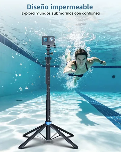 Vista 9 de Eocean 71 "4 patas selfie stick trípode para GoPro Osmo Pocket 3 insta360 Compatible con iPhone y Android, mango de rotación de 360° y control
