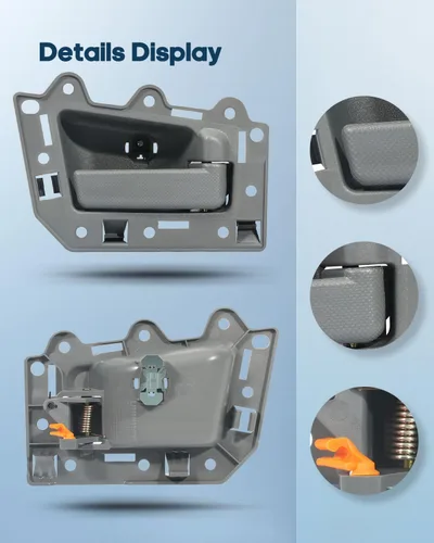 Vista 3 de ECCPP Manijas de puerta interior interior interior trasera lado del conductor para 2005-2011 para Jeep Grand para Cherokee Gray (2 unidades)