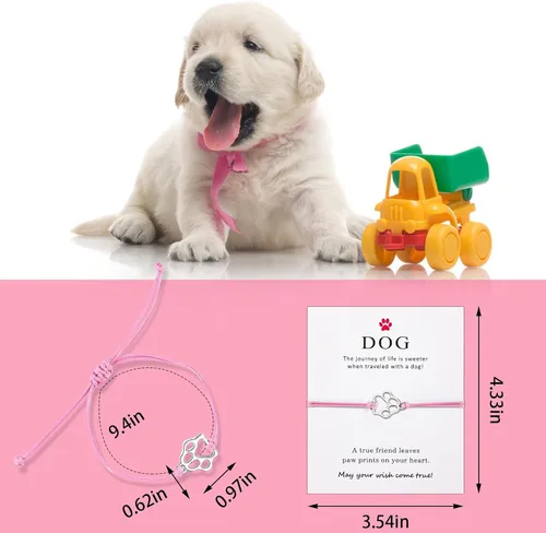 Vista 30 de PLwelth Pulseras de perro de cachorro para mujeres y hombres, regalos conmemorativos para amantes de las mascotas, regalos de amistad para ella, sus