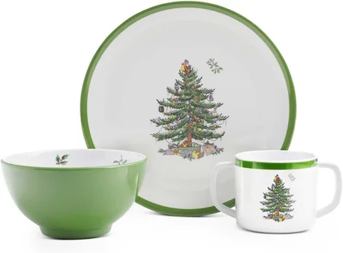 Vista 10 de Spode Bandeja de Melamina del Árbol de Navidad de 4 Secciones, Vajilla Festiva Dividida de 13.5 Pulgadas para Frutos Secos, Dulces, Condimentos