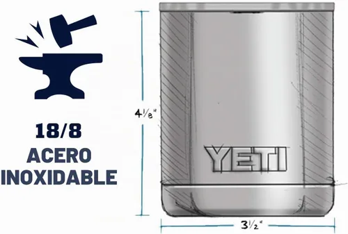 Vista 4 de YETI Rambler Lowball de 10 onzas, con aislamiento al vacío, acero inoxidable con tapa estándar Blanco