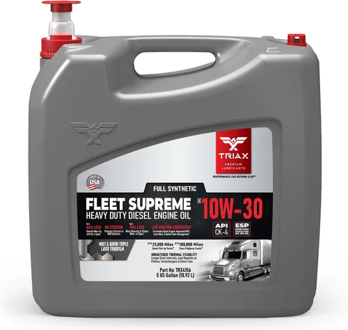 Vista 10 de Triax Fleet Supreme ESP 10W-30 Ultimate Full Synthetic, modificado por fricción, API CK-4, aceite de motor diésel resistente con Moly, rendimiento