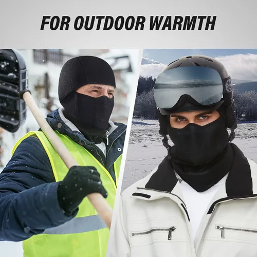 Vista 4 de Pasamontañas - Máscara facial de invierno gruesa y cálida al viento para hombres y mujeres, equipo de clima frío para esquí, equitación