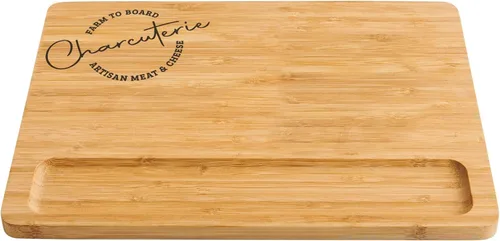 Vista 5 de HIC Kitchen Tabla de queso para charcutería, bambú caramelizado, rectangular, 11 x 15 x 0.6 pulgadas