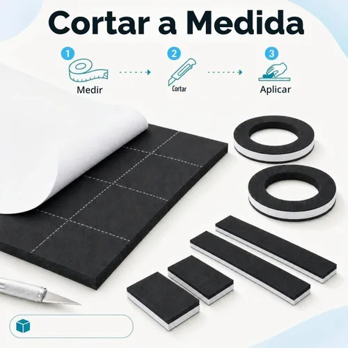 Vista 4 de DGSL Hojas de espuma adhesiva de neopreno, 12'' de ancho x 59'' de largo x 1/2'' de grosor, hoja de almohadilla de goma autoadhesiva tipo esponja