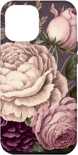 Vista 26 de Elegant Blush Pink & Purple Vintage Floral Rose & Peony Case for iPhone 17